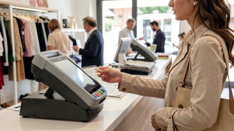 Cliente paga alla cassa di un negozio con una carta